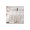 Cream White Throw Blanket for Couch Sofa 50x60 inches Striped Fleece Blankets Room Home Decor Lightweight Plush Soft Cozy Gifts for Women Mom Girls