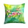 Virginia American Dogwood in Watercolor Throw Pillow Machine Washable, Indoor Outdoor Decorative Pillow for Couch, Bed or Patio, 18Hx18W