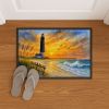 Beach Lighthouse Doormat Front Door Mat Indoor Outdoor Rugs for Entryway, Non Slip Washable Low Pile, 24H X 36W