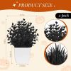 2 Pack Small Black Fake Plants Artificial Potted Plants for Halloween Decor Table Desk Home Office Black Bathroom Decor