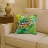 Virginia American Dogwood in Watercolor Throw Pillow Machine Washable, Indoor Outdoor Decorative Pillow for Couch, Bed or Patio, 18Hx18W