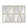 16" x 23" Rectangular Wooden Wall Mirrors with Distressed White Frame, Vertical or Horizontal, Home Decor for Living Room, Set of 2