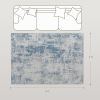 Area Rug 4x6, Machine Washable Rug, Non-Slip Modern Abstract Floor Carpet for Living Room, Bedroom, Dining Room, Blue