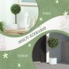 Lifelike Artificial Plants Set of 2, Fake Boxwood Topiary Balls with 114 PE Leaves for Home or Office Decor, Green