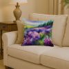 New Hampshire Purple Lilac in Watercolor Throw Pillow Machine Washable, Indoor Outdoor Decorative Pillow for Couch, Bed or Patio, 14Hx14W
