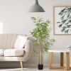 6ft Fake Bamboo Tree Indoor Outdoor Artificial Plant with Pot for Home Office Living Room Decor