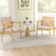 Mid Century Modern Accent Chairs Set of 2 with Breathable Rattan Back