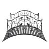119*67*71cm Courtyard With Bird Pattern Arched Handrail Courtyard Iron Bridge Black