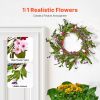 Artificial Decorative Wreath, 22 in, Pink Green, Decorated with Daisies, Babysbreath, Buds