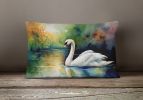 Watercolor Birds Throw Pillow Throw Pillow for Indoor Couch Bed Outdoor Patio Washable, Swan 3276,12Hx16W