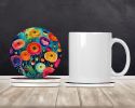 Colorful Ranunculus Large Sandstone Coasters Pack of 4 Absorbent Round Coasters Decor Gifts for Men or Women, 4 in, Multicolor