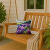 New Hampshire Purple Lilac in Watercolor Throw Pillow Machine Washable, Indoor Outdoor Decorative Pillow for Couch, Bed or Patio, 14Hx14W