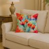 Wyoming Indian Paintbrush in Watercolor Throw Pillow Machine Washable, Indoor Outdoor Decorative Pillow for Couch, Bed or Patio, 14Hx14W