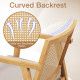 Mid Century Modern Accent Chairs Set of 2 with Breathable Rattan Back