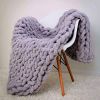 Chinille Knitting Blanket Bed Throw Yarn Baby Bulky Soft Throw for Home Decor Chair Sofa Throw
