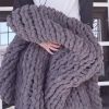 Chinille Knitting Blanket Bed Throw Yarn Baby Bulky Soft Throw for Home Decor Chair Sofa Throw