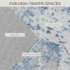 Area Rug 4x6, Machine Washable Rug, Non-Slip Modern Abstract Floor Carpet for Living Room, Bedroom, Dining Room, Blue