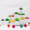 6pcs Succulents Plants Artificial Indoor Decor Fake Succulent in Pots Small Faux Plastic Plant Greenery Modern Ornament for Office Desk Home Bedroom W