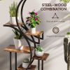 Plant Stand Indoor, 8 Tier 62" S-Shaped Plant Shelf, Corner Plant Rack for Multiple Plants, Carbonised Finish