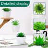 6pcs Succulents Plants Artificial Indoor Decor Fake Succulent in Pots Small Faux Plastic Plant Greenery Modern Ornament for Office Desk Home Bedroom W