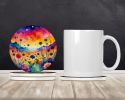 Colorful Scabiosa Large Sandstone Coasters Pack of 4 Absorbent Round Coasters Decor Gifts for Men or Women, 4 in, Multicolor
