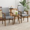 Upholstered Accent Chairs Set of 2 with High Back and Solid Wooden Frame