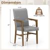 Upholstered Accent Chairs Set of 2 with High Back and Solid Wooden Frame