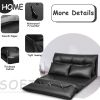 Foldable PU Leather Leisure Floor Sofa Bed with 2 Pillows