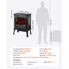 25.5inch Freestanding Fireplaces, 1500W 5120BTU Portable Electric Fireplace Stove Heater, with Overheating Protection,Adjustable Flames,Timer, Remote