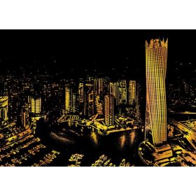Decorative painting scratch Scraping painting drawing paper world Sightseeing pictures decoration birthday gifts drop shipping (Option: R)