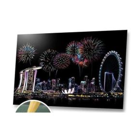 Decorative painting scratch Scraping painting drawing paper world Sightseeing pictures decoration birthday gifts drop shipping (Option: Style2)