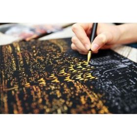 Decorative painting scratch Scraping painting drawing paper world Sightseeing pictures decoration birthday gifts drop shipping (Option: M)