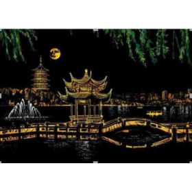 Decorative painting scratch Scraping painting drawing paper world Sightseeing pictures decoration birthday gifts drop shipping (Option: C)