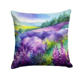 New Hampshire Purple Lilac in Watercolor Throw Pillow Machine Washable, Indoor Outdoor Decorative Pillow for Couch, Bed or Patio, 18Hx18W (Default: Default)
