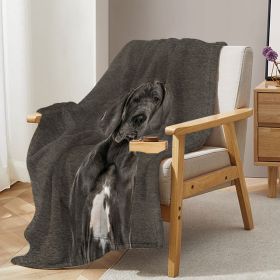 Grey Great Dane Flannel Throw Blanket for Women Girls Kids Soft Warm Dog Fleece Blanket Cute Animal Pet Blanket for Dog Lovers Home Decor (size: 150x200)