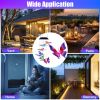 Outdoor Solar Wind Chimes with Butterfly Design, Color Changing LED Light, Waterproof Wind Chime for Garden & Home Decoration
