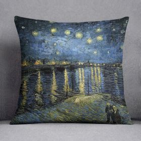 Van Gogh Starry Night over the Rhone Cushion (Insert: With Insert, size: 20" X 20")