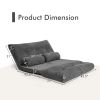 6-Position Adjustable Sleeper Lounge Couch with 2 Pillows