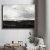 Hand Painted Abstract Oil Painting Black White Textured Abstract Wall Art Picture Living Room Bedroom Wall Decor Frameless